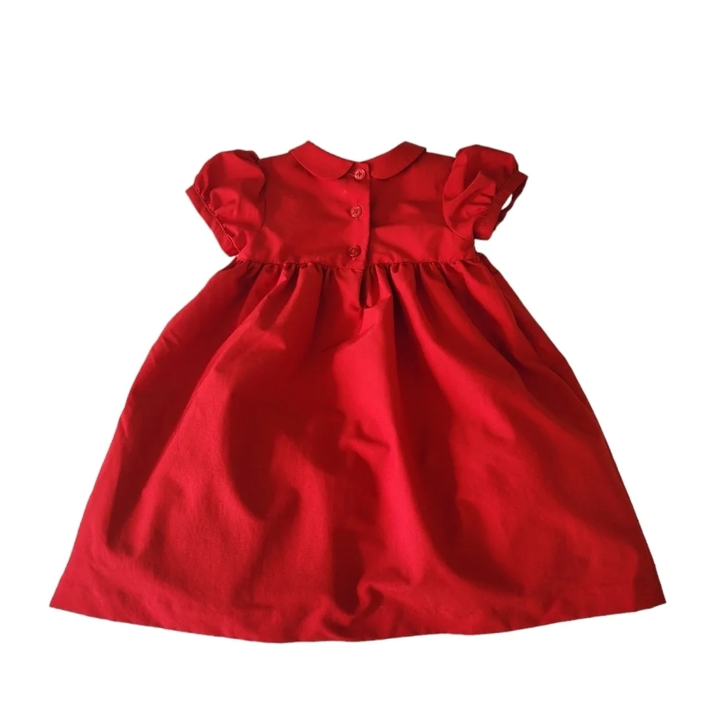 Oshkosh B'goch Red  Embroidered A- Line Dress Size 18 M